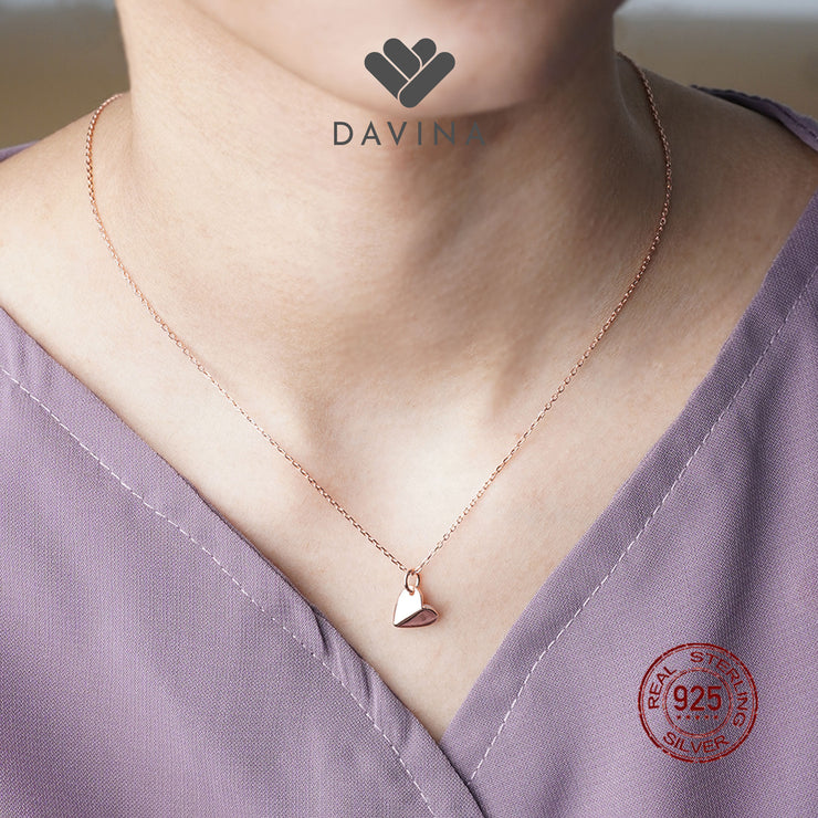 DAVINA Ladies Lovina Necklace Rose Gold Color Sterling Silver 925