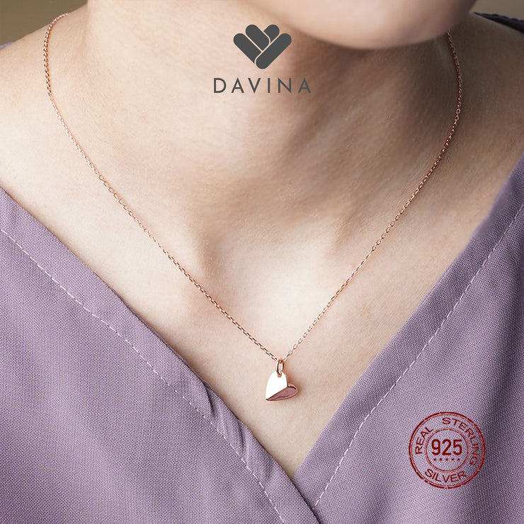 DAVINA Ladies Lovina Necklace Rose Gold Color Sterling Silver 925