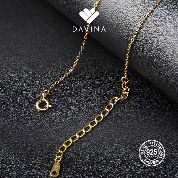 DAVINA Ladies Soveila Necklace Gold Color Sterling Silver 925