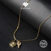 DAVINA Ladies Soveila Necklace Gold Color Sterling Silver 925