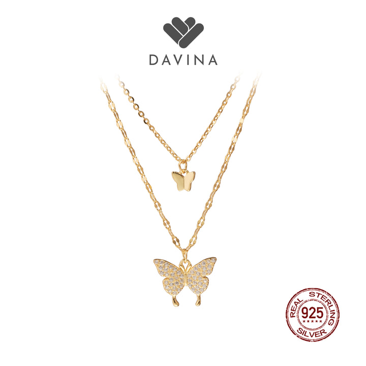 DAVINA Ladies Elanora Necklace Gold Color Sterling Silver 925