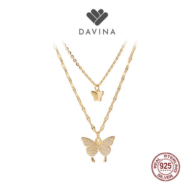 DAVINA Ladies Elanora Necklace Gold Color Sterling Silver 925