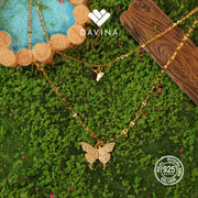 DAVINA Ladies Elanora Necklace Gold Color Sterling Silver 925