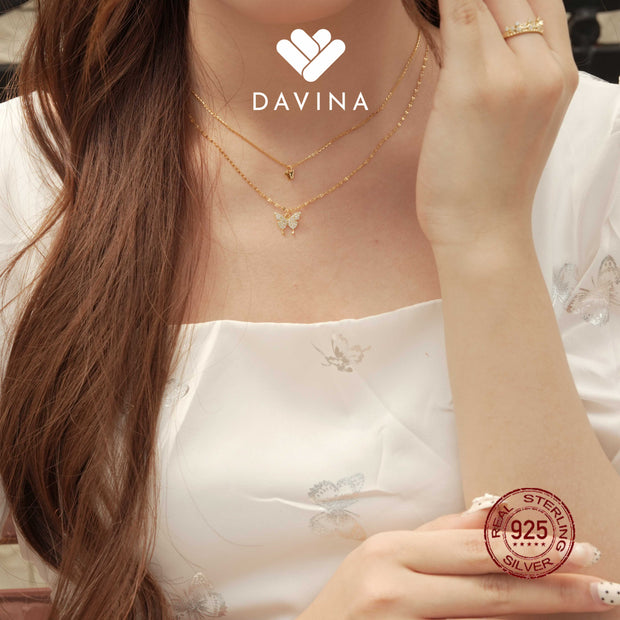 DAVINA Ladies Elanora Necklace Gold Color Sterling Silver 925