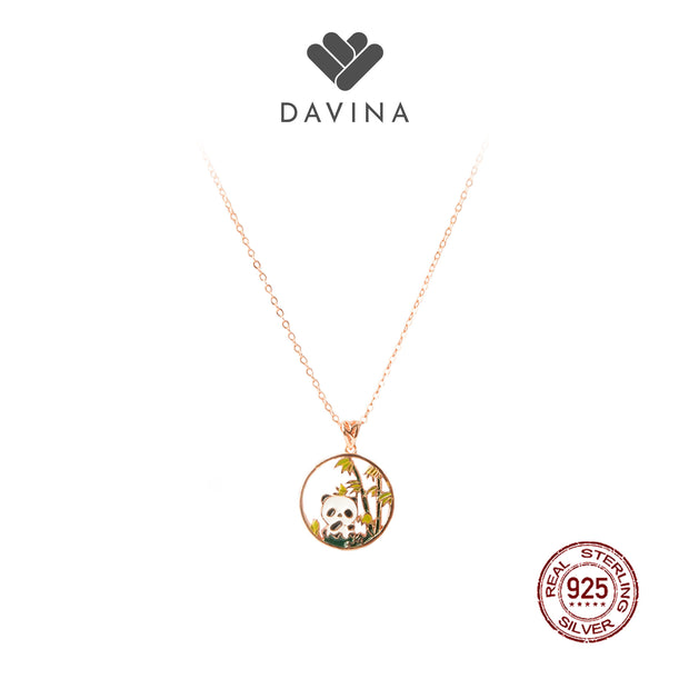 Davina Ladies Pandapan Necklace Rose Gold Color Sterling Silver 925