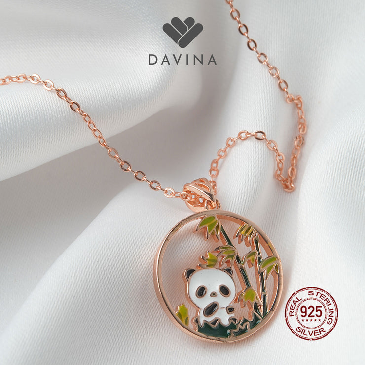 Davina Ladies Pandapan Necklace Rose Gold Color Sterling Silver 925