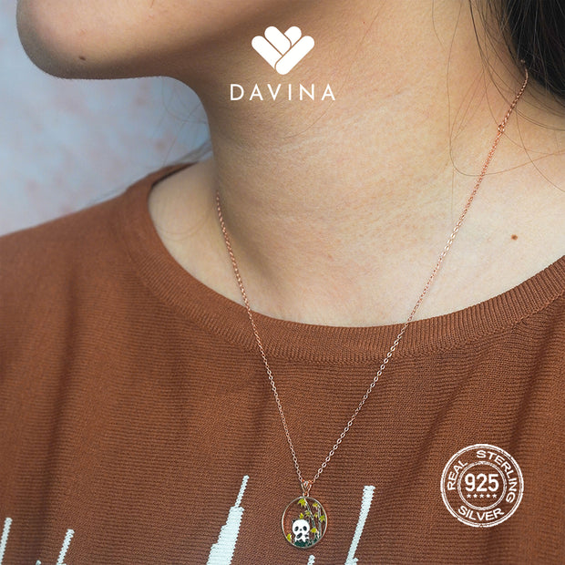 Davina Ladies Pandapan Necklace Rose Gold Color Sterling Silver 925