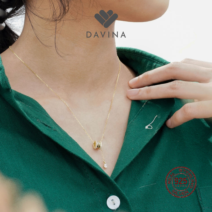 Davina Ladies Beatrix Necklace Gold Color Sterling Silver 925