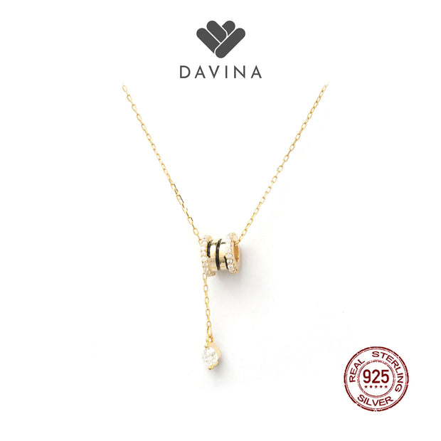 Davina Ladies Beatrix Necklace Gold Color Sterling Silver 925