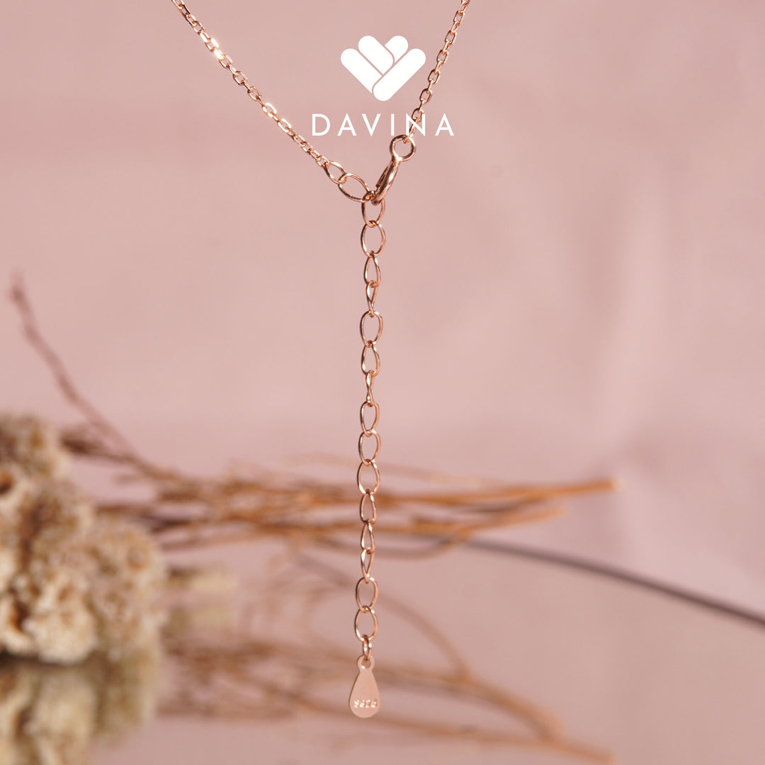 DAVINA Ladies Kristine Necklace Rose Gold Plated Sterling Silver 925