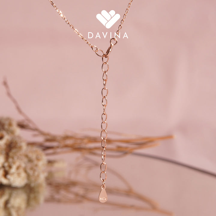 DAVINA Ladies Kristine Necklace Rose Gold Plated Sterling Silver 925
