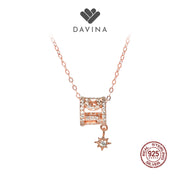 DAVINA Ladies Olliya Necklace Rose Gold Color Sterling Silver 925