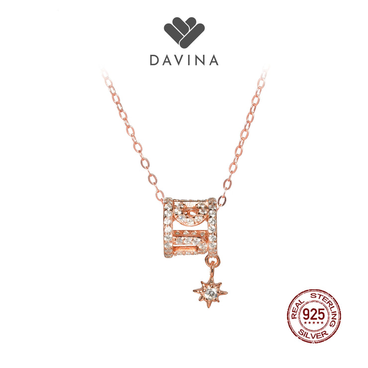 DAVINA Ladies Olliya Necklace Rose Gold Color Sterling Silver 925