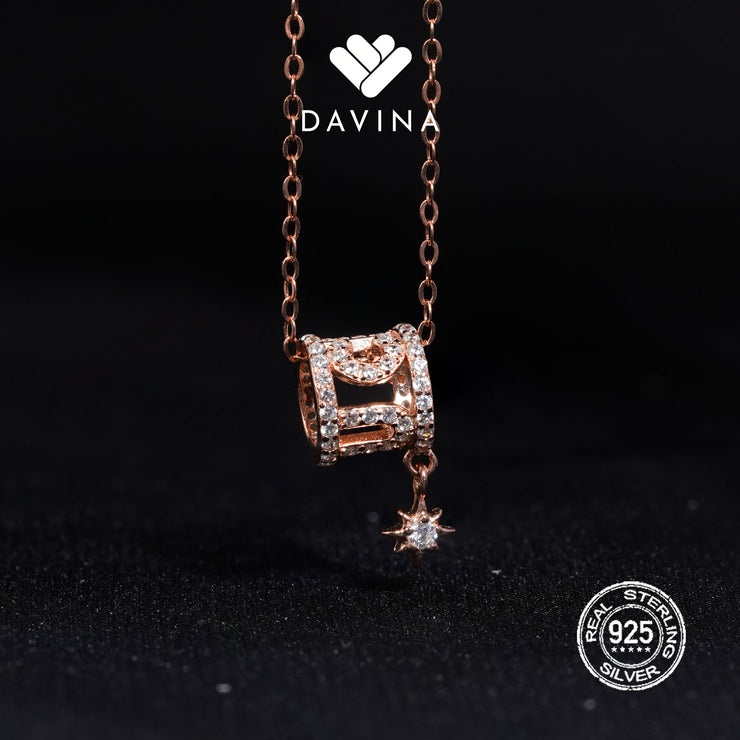 DAVINA Ladies Olliya Necklace Rose Gold Color Sterling Silver 925