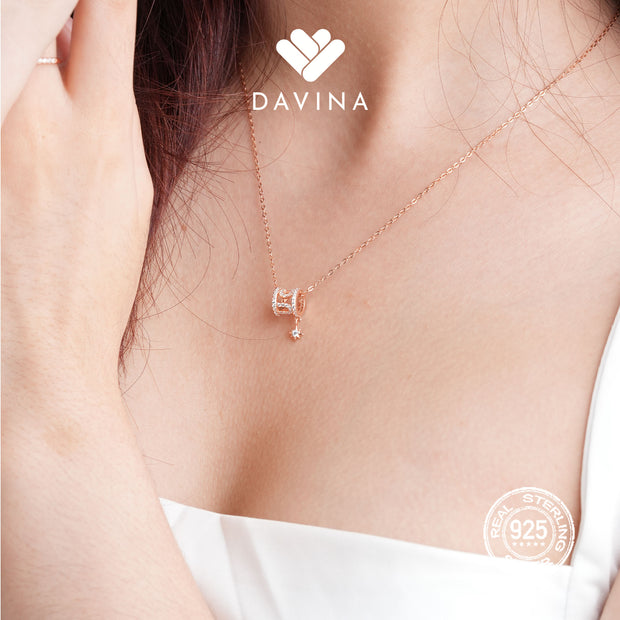 DAVINA Ladies Olliya Necklace Rose Gold Color Sterling Silver 925