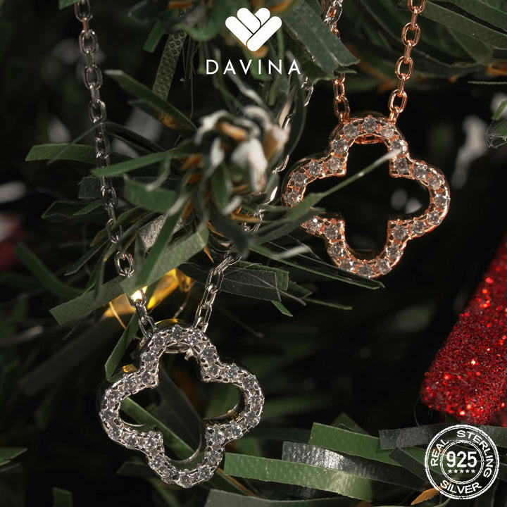 DAVINA Ladies Fleur Necklace Sterling Silver 925