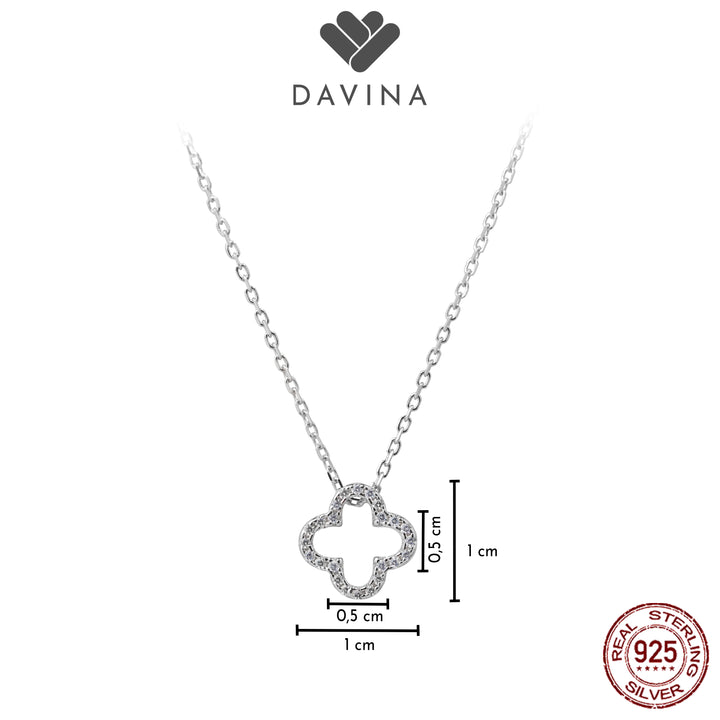 DAVINA Ladies Fleur Necklace Sterling Silver 925