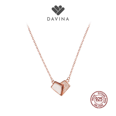 DAVINA Ladies Lovela White Necklace Rose Gold Color S925
