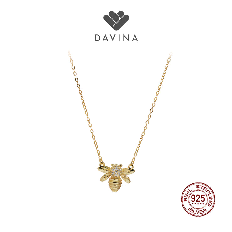 DAVINA Ladies Quinby Necklace Gold Color Sterling Silver 925