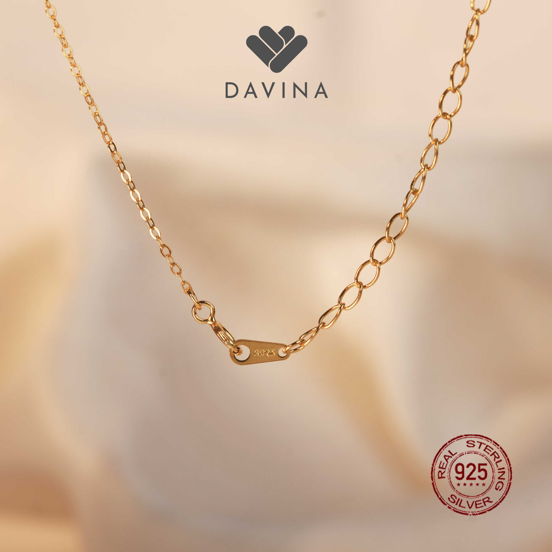 DAVINA Ladies Quinby Necklace Gold Color Sterling Silver 925