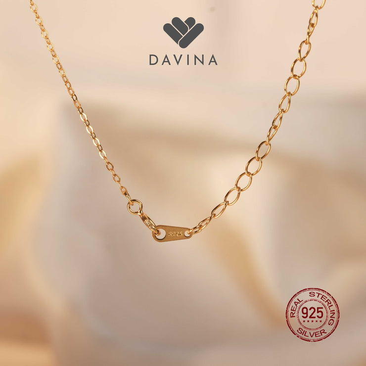 DAVINA Ladies Quinby Necklace Gold Color Sterling Silver 925