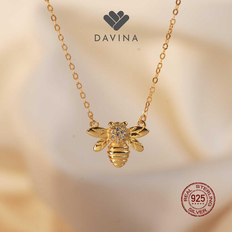 DAVINA Ladies Quinby Necklace Gold Color Sterling Silver 925