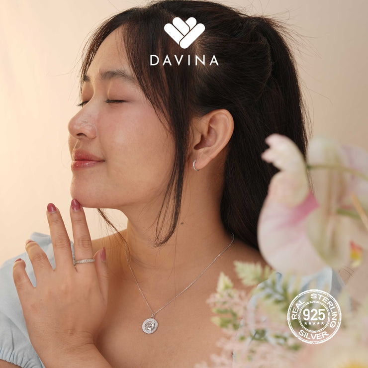 DAVINA Ladies Rosy Necklace Sterling Silver 925