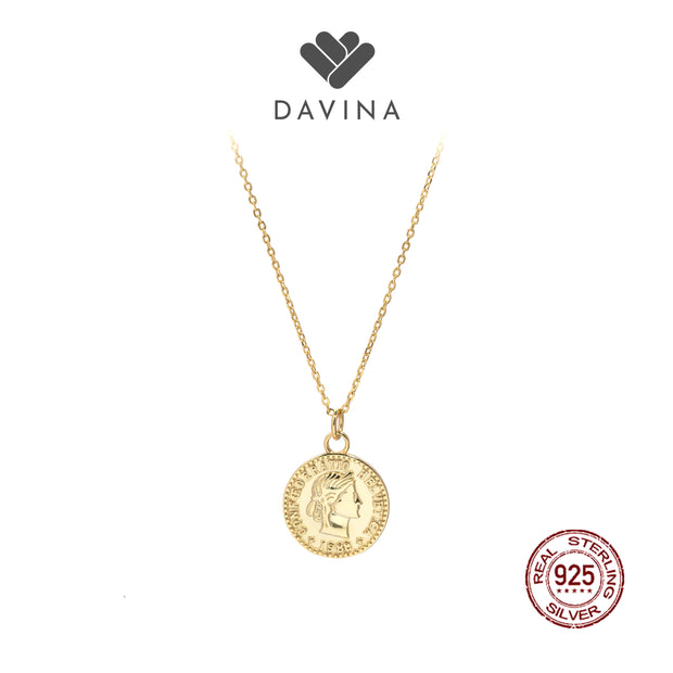 DAVINA Ladies Rosy Necklace Gold Color Sterling Silver 925