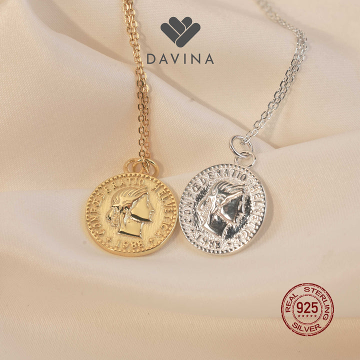 DAVINA Ladies Rosy Necklace Gold Color Sterling Silver 925
