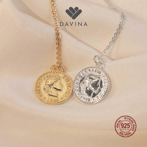 DAVINA Ladies Rosy Necklace Gold Color Sterling Silver 925