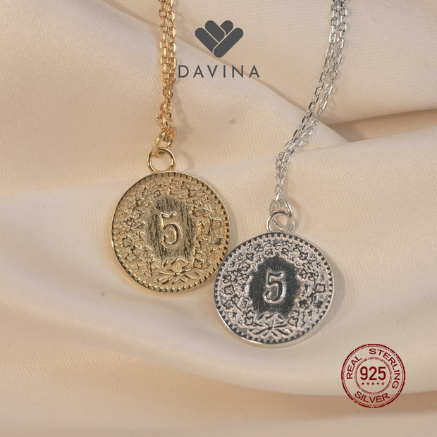 DAVINA Ladies Rosy Necklace Gold Color Sterling Silver 925