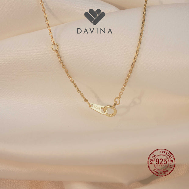 DAVINA Ladies Rosy Necklace Gold Color Sterling Silver 925