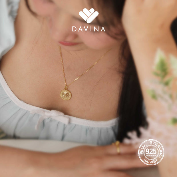 DAVINA Ladies Rosy Necklace Gold Color Sterling Silver 925