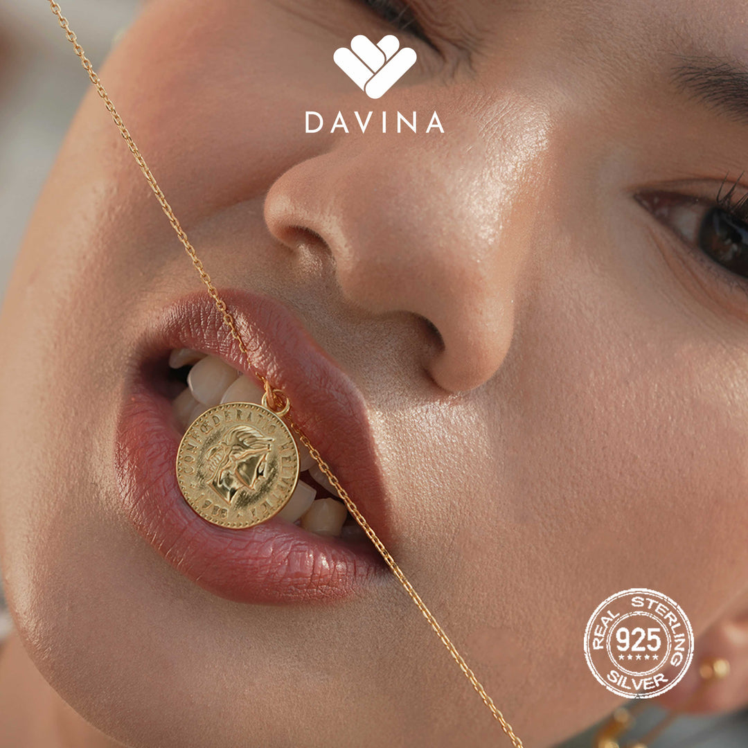 DAVINA Ladies Rosy Necklace Gold Color Sterling Silver 925