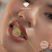 DAVINA Ladies Rosy Necklace Gold Color Sterling Silver 925