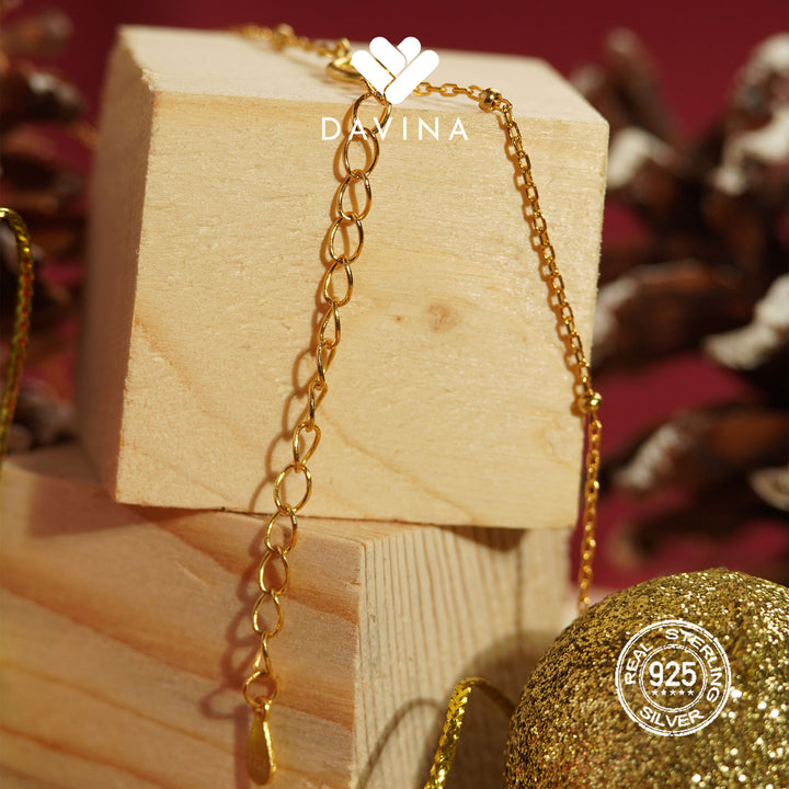 DAVINA Ladies Chocky Necklace Gold Color Sterling Silver 925