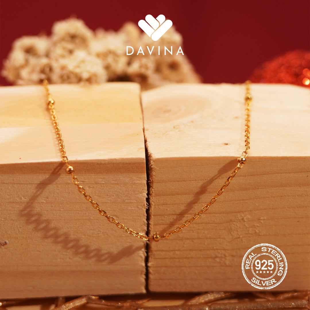 DAVINA Ladies Chocky Necklace Gold Color Sterling Silver 925
