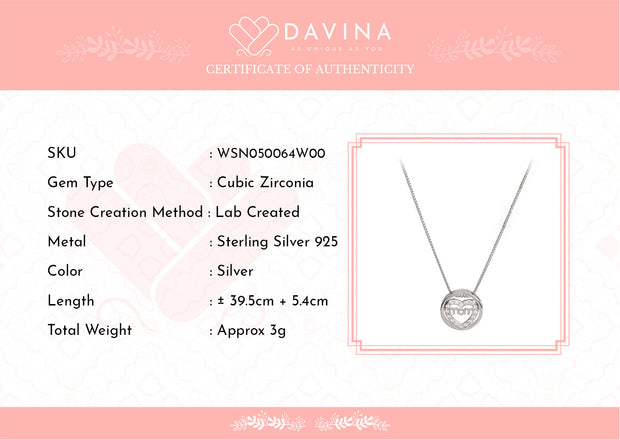 DAVINA Ladies Momskie Necklace Sterling Silver 925