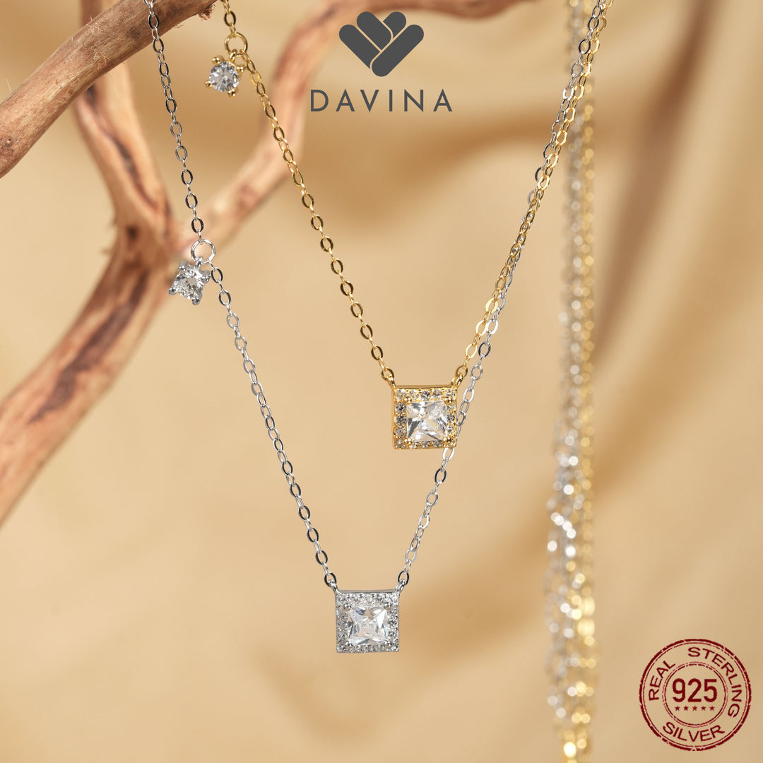 DAVINA Ladies Esme Necklace Gold Color Sterling Silver