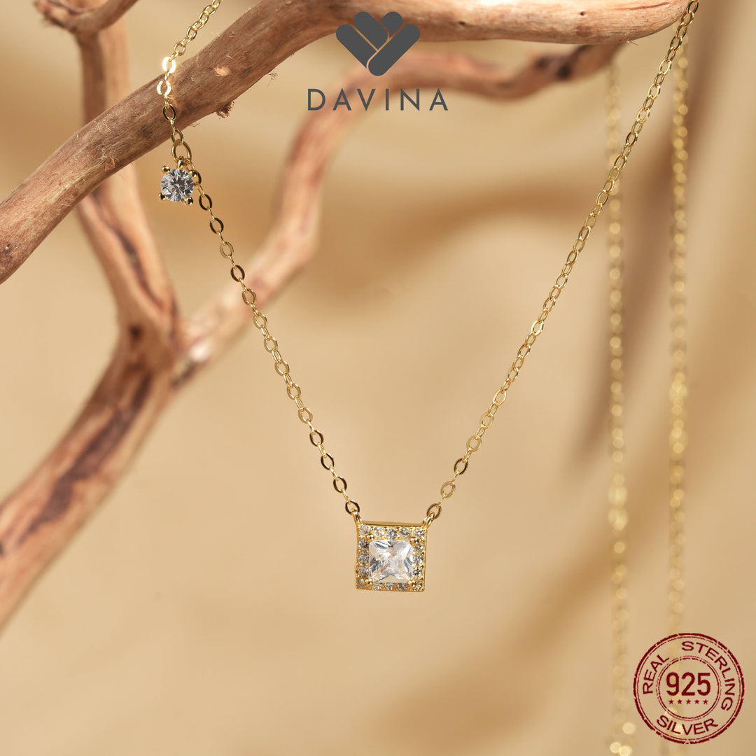 DAVINA Ladies Esme Necklace Gold Color Sterling Silver