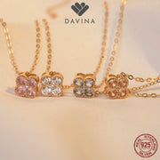 DAVINA Ladies Birthstone Necklace Rose Gold Color Sterling Silver 925