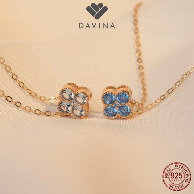 DAVINA Ladies Birthstone Necklace Rose Gold Color Sterling Silver 925