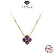 DAVINA Ladies Birthstone Necklace Rose Gold Color Sterling Silver 925