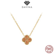 DAVINA Ladies Birthstone Necklace Rose Gold Color Sterling Silver 925