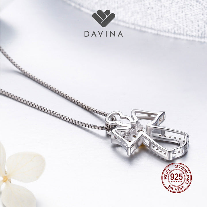 DAVINA Ladies Angel Necklace Sterling Silver 925