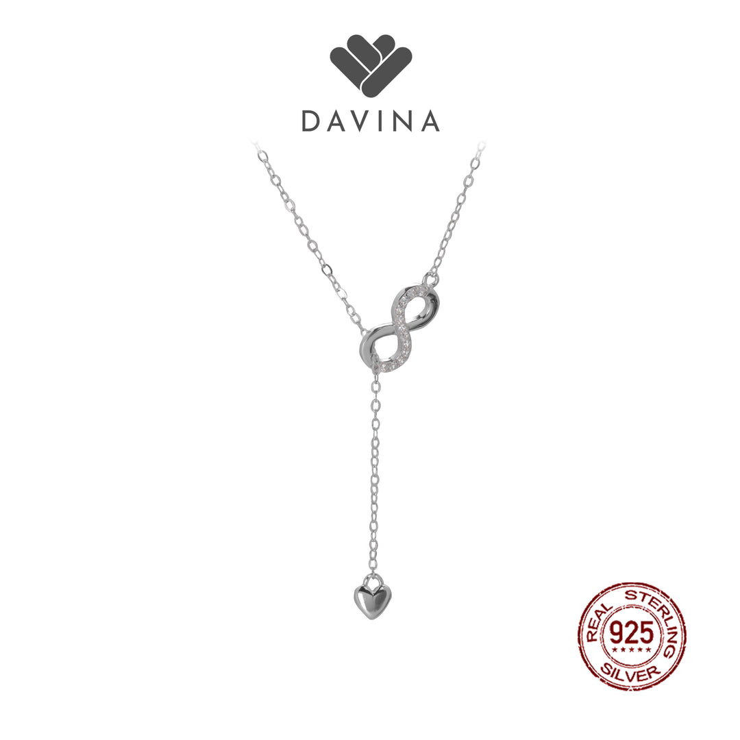 Perhiasan sterling silver 925 kalung Lucy DAVINA stylish & elegan, simbol kasih abadi