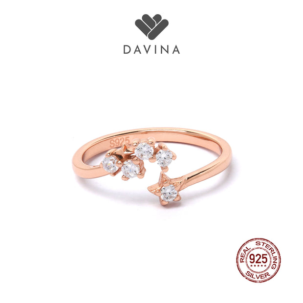 DAVINA Ladies Spica Ring Rose Gold Plated Sterling Silver 925