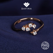 DAVINA Ladies Spica Ring Rose Gold Plated Sterling Silver 925