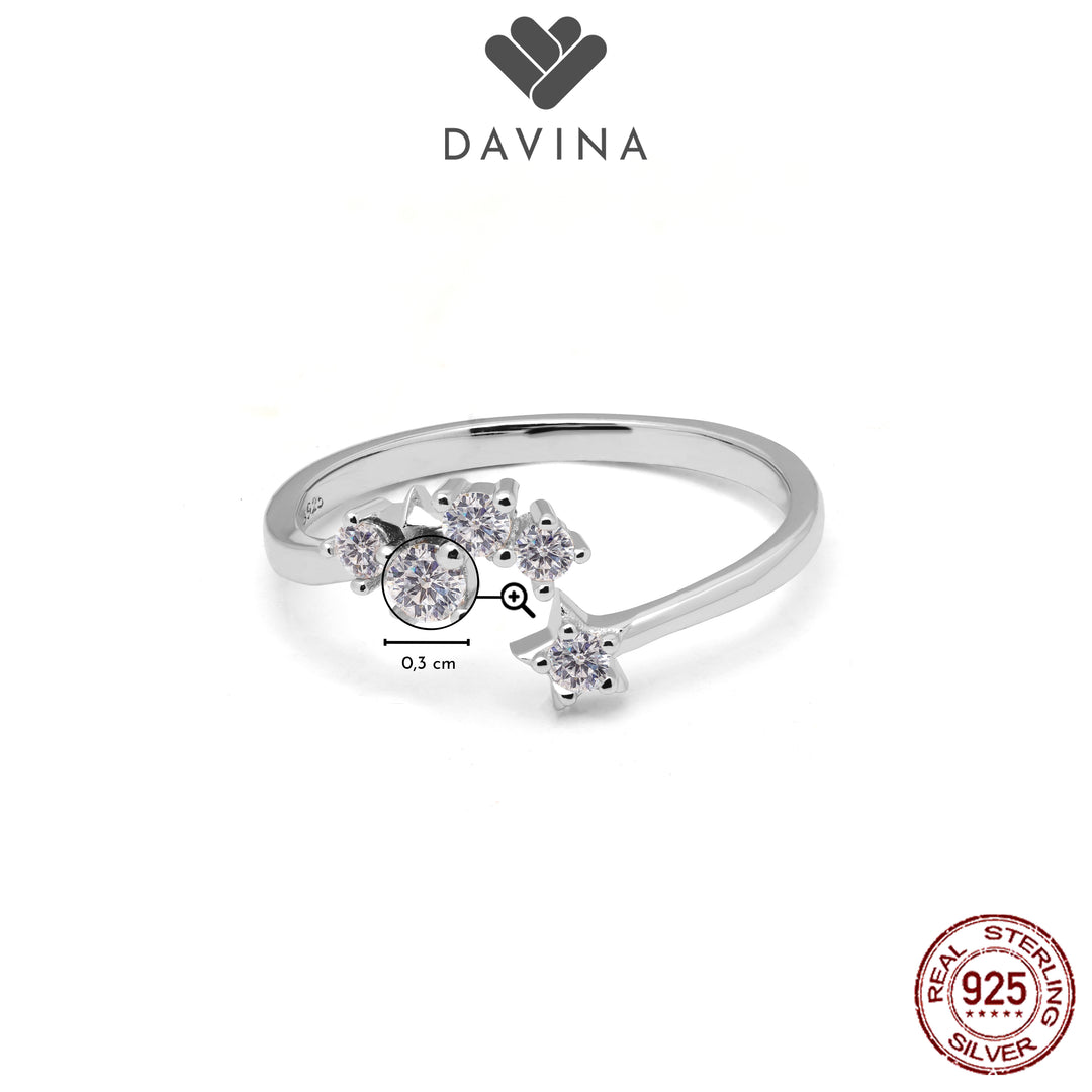 DAVINA Ladies Spica Ring Sterling Silver 925