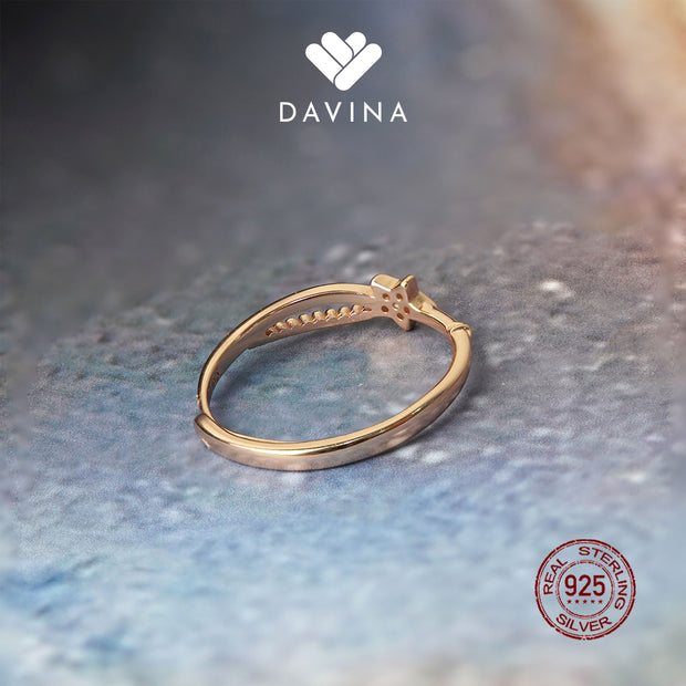 DAVINA Ladies Adhara Ring Rose Gold Plated Sterling Silver 925